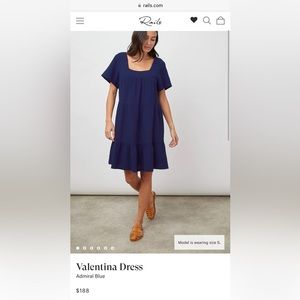 Rails Valentina Dress, admiral blue, size medium